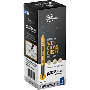 image:imageAvery Marks A Lot UltraDuty Bullet Tip Permanent Markers Water Resistant Ink For Jobsites and Tough Environments 12 Black Markers 29840