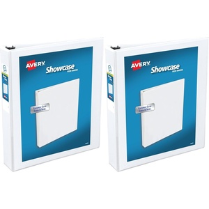 image:imageAvery Showcase Standard View 3 Ring Binder 15 Slant Rings 375Sheet Capacity 21 Inch Wide Spine 1 White Binder Ideal for Lightweight Organization and Occasional Referencing 1965115 Pack of 2