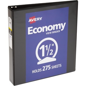 image:imageAvery Standard View 3 Ring Binder 15 Round Rings 275Sheet Capacity 21 Inch Wide Spine 1 Black Binder Ideal for Lightweight Organization and Occasional Referencing 057711 Count Pack of 12