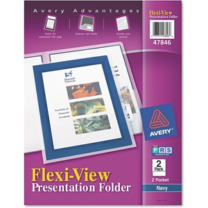 image:imageAvery Translucent Two Pocket Folder Water Resistant Holds up to 20 Sheets 1 Blue Folder 47811Navy Blue