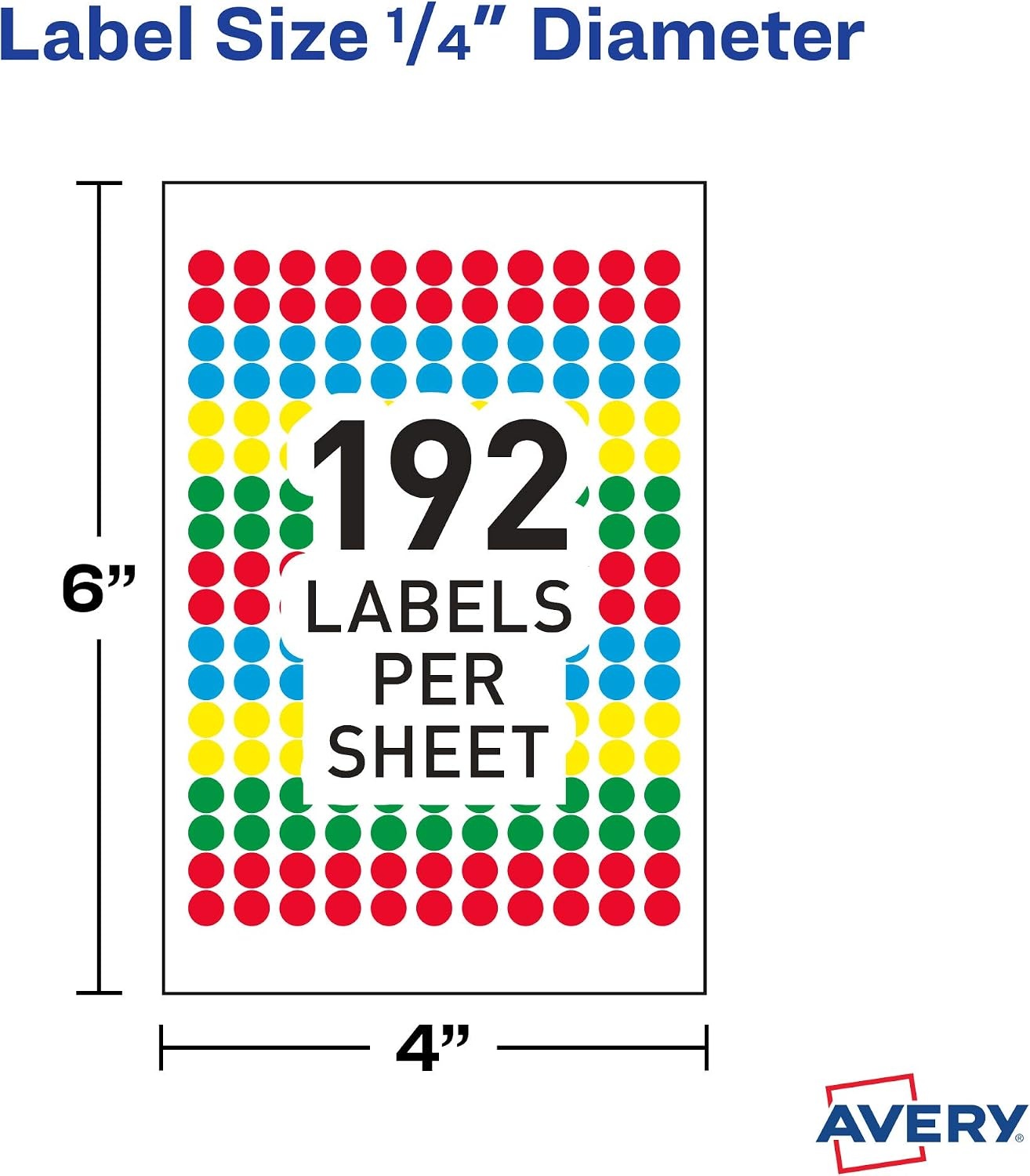 image:imageAvery ColorCoding Removable Labels 14 Inch Round Labels Assorted Colors NonPrintable 3 Packs 2304 Dot Stickers Total 5641Assorted