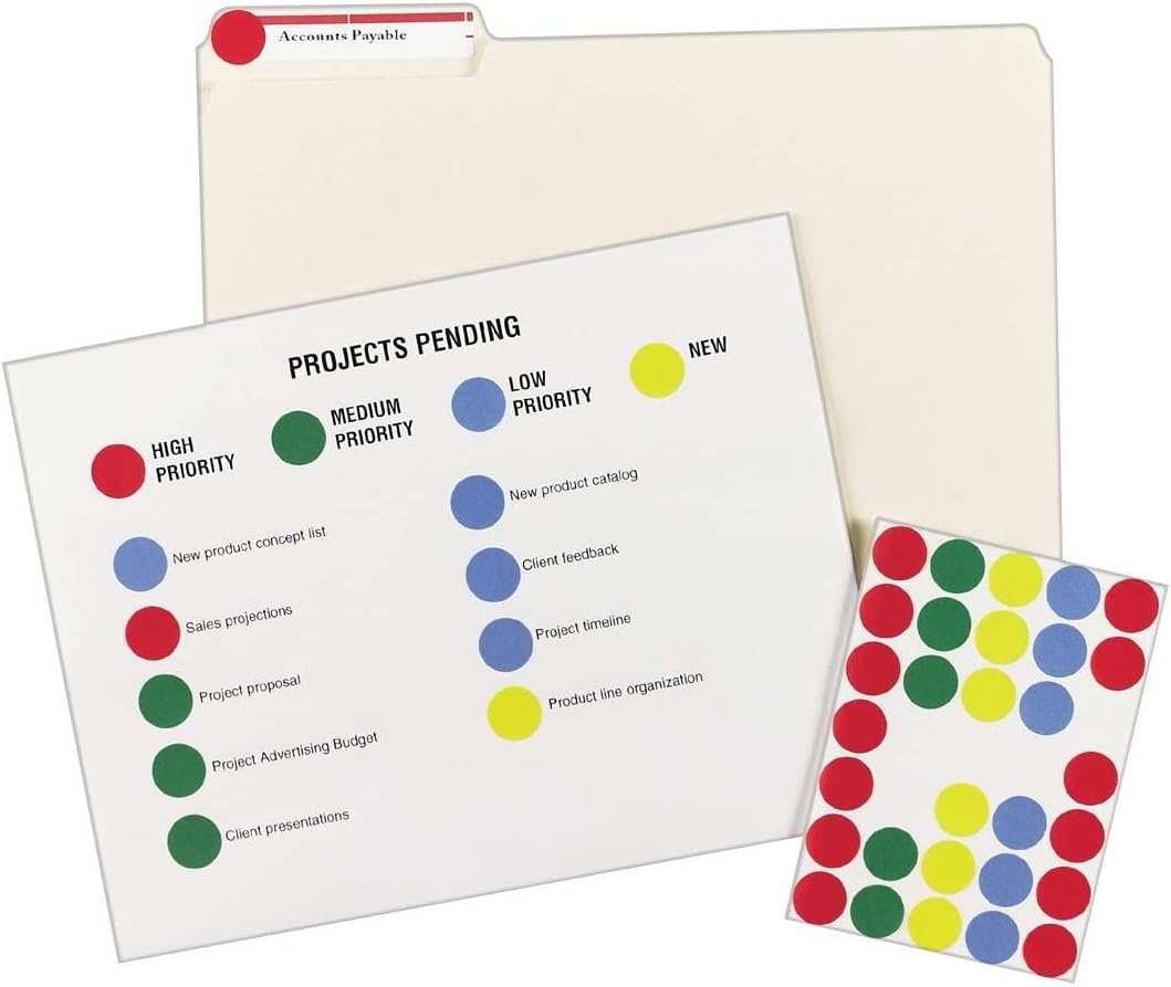 image:imageAvery Removable ColorCoding Labels Removable Adhesive Assorted Colors 34 Diameter 1008 Labels 547234 Diameter Pack of 1