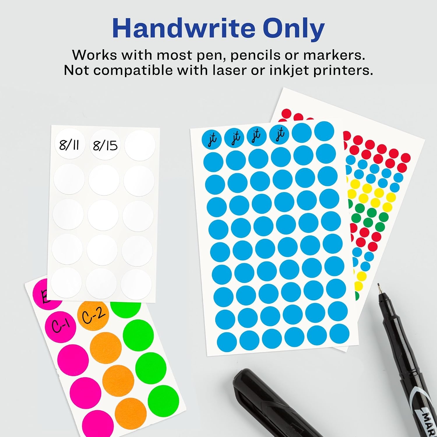 image:imageAvery SeeThrough ColorCoding Removable Labels 34 Inch Round Labels Assorted Translucent Colors NonPrintable 1015 Dot Stickers Total 5473