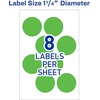 image:imageAvery 5498 Removable Print or Write Color Coding Labels for Laser Printers 114 Round  Neon Green Pack of 400