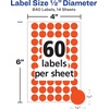image:imageAvery ColorCoding Removable Labels 12 Inch Round Stickers Neon Coral NonPrintable 840 Dot Stickers Total 505112 Inch Pack of 1680