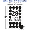image:imageAvery ColorCoding Removable Labels 34 Inch Round Labels Black NonPrintable 1008 Dot Stickers Total 5459