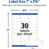 image:imageAvery Easy Peel Printable Address Labels with Sure Feed 1 x 258 Customizable Stickers White 3000 Blank Mailing Labels Great for Mailing Shipping and More 8460One Size Pack of 5