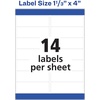 image:imageAvery Easy Peel Printable Address Labels with Sure Feed 113 x 4 White 1400 Blank Mailing Labels for Laser Printers 5162Pack of 2 3500 Count Total