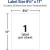 image:imageAvery Full Sheet Printable Shipping Labels 85 x 11 Matte Clear Inkjet Create Custom Labels Using Scissors or Electronic Cutting Machines 25 Total 866525 labels