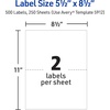 image:imageAvery HalfSheet Printable Shipping Labels 55 x 85 Customizable Stickers White 500 Blank Mailing Labels Great for Mailing Shipping Organizing and More 5912Pack of 2 500 Count Total