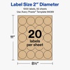 image:imageAvery Kraft Brown Round Labels Sure Feed Technology 2 Diameter 300 Kraft Brown Labels PrinttoTheEdge LaserInkjet PrintableNot PrinttotheEdge