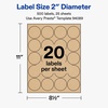 image:imageAvery Kraft Brown Round Labels Sure Feed Technology 2 Diameter 300 Kraft Brown Labels PrinttoTheEdge LaserInkjet PrintableNot PrinttotheEdge