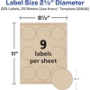 image:imageAvery Kraft Brown Round Labels with Sure Feed Technology 25 Diameter Print to the Edge LaserInkjet Printable Labels 5 Packs of 22808 1125 Total