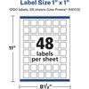 image:imageAvery Matte Clear Square Labels Sure Feed Technology 1 x 1 480 Matte Clear Labels PrinttoTheEdge LaserInkjet Printable1 200 labels