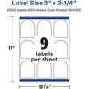 image:imageAvery Matte White Arched Labels Sure Feed Technology 3 x 225 225 Labels PrinttoTheEdge LaserInkjet Printable2 250 labels