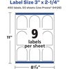 image:imageAvery Matte White Arched Labels Sure Feed Technology 3 x 225 225 Labels PrinttoTheEdge LaserInkjet Printable450 labels