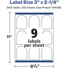 image:imageAvery Matte White Arched Labels Sure Feed Technology 3 x 225 225 Labels PrinttoTheEdge LaserInkjet Printable900 labels