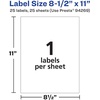 image:imageAvery Matte White Rectangle Labels 85 x 11 25 White Labels Permanent Adhesive LaserInkjet Printable25 labels