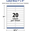 image:imageAvery Matte White Rectangle Labels Sure Feed Technology 1 x 4 500 Matte White Printable Labels5 000 Labels