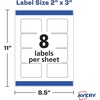 image:imageAvery Printable Blank Rectangle Labels 2 x 3 Glossy Crystal Clear 80 Customizable Labels 22822