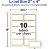 image:imageAvery Printable Rectangle Labels 2 x 4 Blank Labels Shipping Matte White Metallic Gold Border Permanent Adhesive LaserInkjet Printable 100 Total 6506Glossy Clear Gold Borders