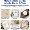 image:imageAvery Printable Rectangle Labels 2 x 4 Blank Labels Shipping Matte White Metallic Gold Border Permanent Adhesive LaserInkjet Printable 100 Total 6506Glossy Clear Gold Borders