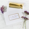 image:imageAvery Printable Rectangle Labels 2 x 4 Blank Labels Shipping Matte White Metallic Gold Border Permanent Adhesive LaserInkjet Printable 100 Total 6506Matte White Gold Borders