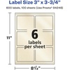 image:imageAvery Printable Rectangle Labels 3 x 375 Pearlized Ivory Laser amp Inkjet Compatible 48 Customizable Label Stickers Great for Product Branding Favors Thank You Stickers and More 228233 x 375