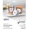 image:imageAvery Printable Round Labels Sure Feed Technology Glossy White Labels 2 Diameter Permanent Adhesive LaserInkjet 120 Total 22807Glossy White