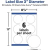 image:imageAvery Printable Round Labels Sure Feed Technology Glossy White Labels 2 Diameter Permanent Adhesive LaserInkjet 120 Total 22807Glossy White