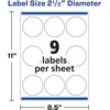 image:imageAvery Printable Round Labels Sure Feed Technology Glossy White Labels 2 Diameter Permanent Adhesive LaserInkjet 120 Total 22807Glossy White