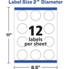 image:imageAvery Printable Round Labels with Sure Feed 2 Diameter Glossy Clear 120 Customizable Labels 228252 Diameter  Pack of 1