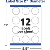 image:imageAvery Printable Round Labels with Sure Feed 2 Diameter Glossy Clear 120 Customizable Labels 228252 Diameter  Pack of 2