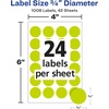image:imageAvery Removable ColorCoding Labels 34 Diameter Neon Yellow Laser 1008 Total 5470