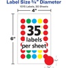image:imageAvery SeeThrough ColorCoding Removable Labels 34 Inch Round Labels Assorted Translucent Colors NonPrintable 1015 Dot Stickers Total 5473