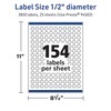 image:imageAvery TrueBlock Matte White Round Labels Sure Feed Technology 05 Diameter 1540 Matte White Labels PrinttoTheEdge LaserInkjet Printable Great for Product Merchandising Stickers3 850 labels