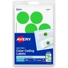 image:imageAvery 5498 Removable Print or Write Color Coding Labels for Laser Printers 114 Round  Neon Green Pack of 400