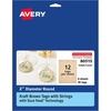 image:imageAvery Blank Printable Tags Sure Feed Technology 2 x 35 White 96 Customizable Tags with String Great for Branding Gift Tags Price Tags and More 22802Kraft Brown