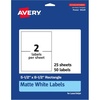 image:imageAvery Matte White Rectangle Labels 55 x 85 50 White Labels Permanent Adhesive LaserInkjet Printable50 labels