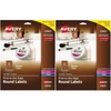 image:imageAvery Printable Round Labels with Sure Feed 2 Diameter Glossy Clear 120 Customizable Labels 228252 Diameter  Pack of 2