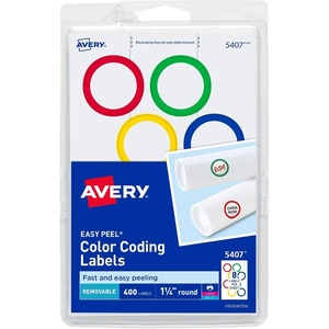 image:imageAvery Assorted Removable Color Coding Labels 125 Inch Round Pack of 400 5407