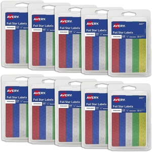 image:imageAvery Foil Star Stickers Assorted Colors 440 Per Pack 10 Packs 4400 Star Stickers Total 06007Pack of 10