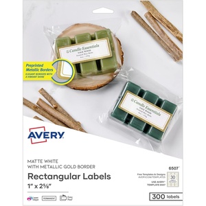 image:imageAvery Printable Address Labels 1 x 258 Matte White with Metallic Gold Borders Permanent Laser amp Inkjet Compatible 300 Blank Mailing Labels Great for Weddings Favors and More 6507Matte White Gold Borders