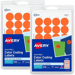 image:imageAvery Printable Color Coding Round Labels 34 Inch Diameter Orange 1008 per Pack 2 Packs 2016 Customizable Labels Total 07872