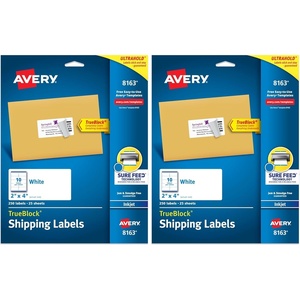 image:imageAvery Printable Shipping Labels with Sure Feed 2 x 4 Customizable Stickers White 250 Blank Mailing Labels Great for Mailing Shipping and More 81632 x 4