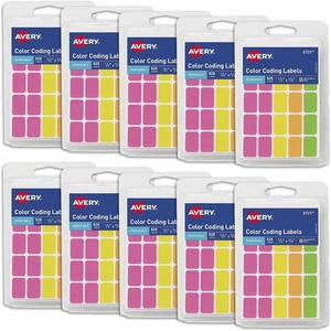 image:imageAvery Removable ColorCoding Stickers 525 Per Pack 10 Pack Assorted Colors 5250 Total 0672112 x 34