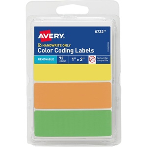 image:imageAvery Removable ColorCoding Stickers 72 Per Pack 10 Packs Assorted Colors 720 Total 0672272 labels