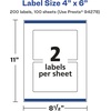 image:imageAvery Glossy White Rectangle Labels Sure Feed Technology 4 x 6 50 Glossy White Labels PrinttoTheEdge Permanent Adhesive LaserInkjet Printable200 labels