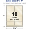 image:imageAvery Pearlized Ivory Rectangle Labels Sure Feed Technology 2 x 4 100 Pearlized Ivory Labels LaserInkjet Printable100 labels