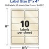 image:imageAvery Pearlized Ivory Rectangle Labels Sure Feed Technology 2 x 4 100 Pearlized Ivory Labels LaserInkjet Printable500 labels